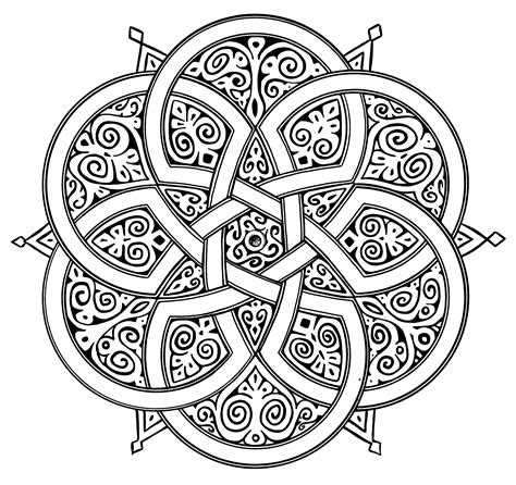 Islamic Mandala Coloring Pages Geometric Drawing Designs At