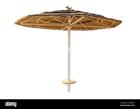 Beach Umbrella Made Straw Cut Out Stock Images Pictures Alamy
