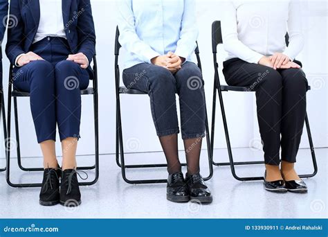 Group Of Business People Sitting In Office And Waiting For Job