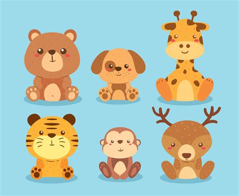 Cute Baby Animal Vector Vector Art And Graphics