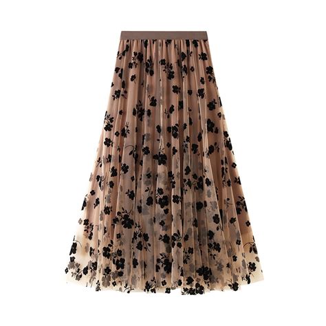 Women S Long Tulle Skirt Spring Summer Elastic Chiffon Petticoat High