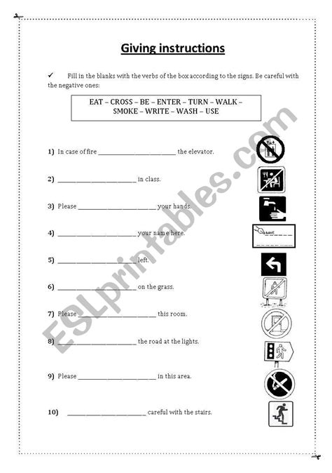 Giving Instructions Esl Worksheet By Daniout