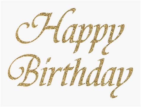 Birthday Congratulations Gold Glitter Yellow Calligraphy Hd Png
