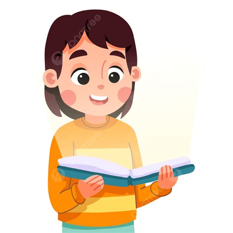 Gambar Gadis Membaca Buku Bacaan Book Membaca Clipart Png Dan Vektor