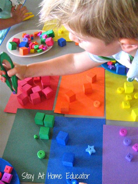 A Preschool Fine Motor Activity Color Sorting - Stay at Home Educator