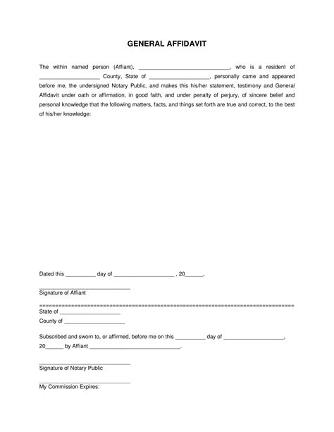 Affidavit Form Pdf Zimbabwe Free Sample Affidavit Form Templates My