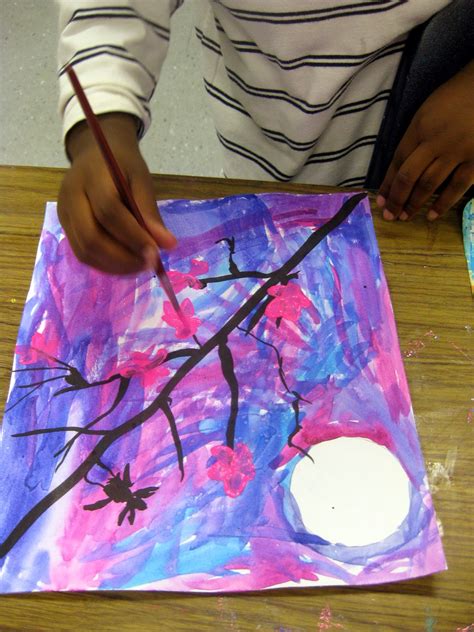 Cassie Stephens In The Art Room Cherry Blossom Trees By Second Grade