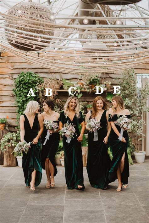 Sp1353high Quality Dark Green Velvet Mismatched Bridesmaid Dresses