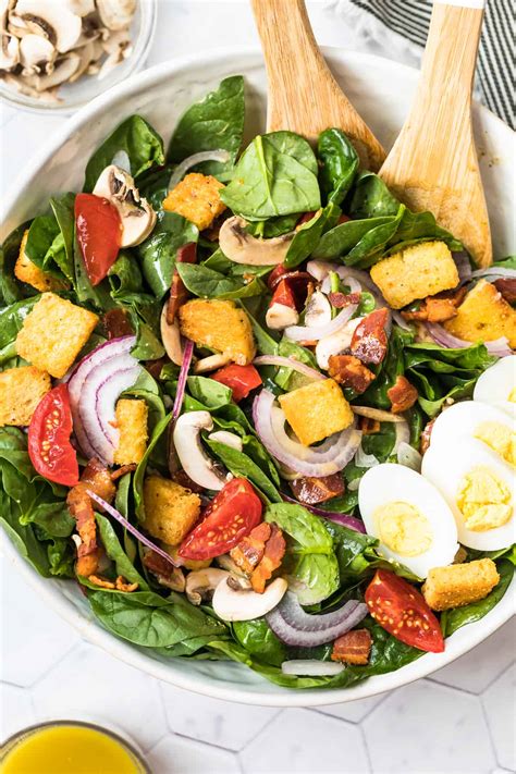 Spinach Salad Recipe With Bacon Spinach Salad Dressing The Cookie