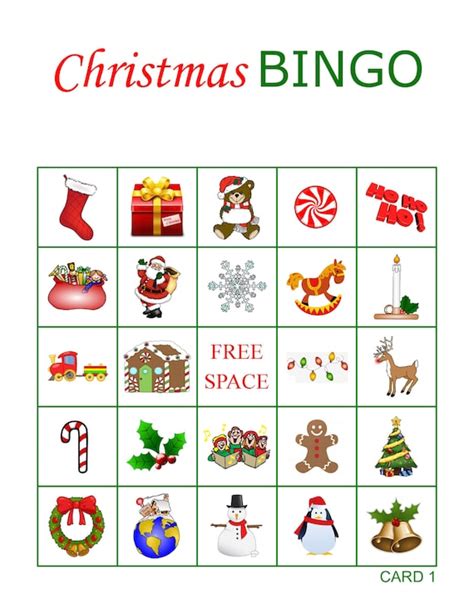25 Printable Christmas Bingo Cards