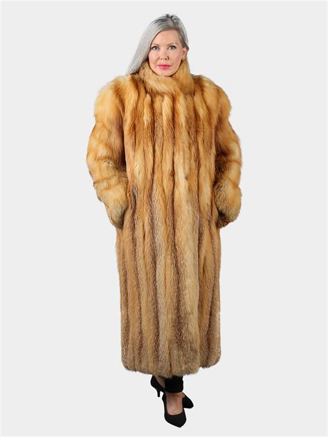 Womans Natural Red Fox Fur Coat Estate Furs