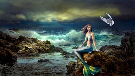 Pretty Art Movie Tail Mermaid Beautiful Waves The Mermaid Woman
