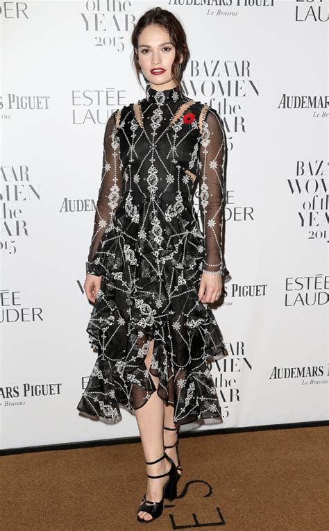 Lily James From 2015 Harpers Bazaar Women Of The Year Awards Red