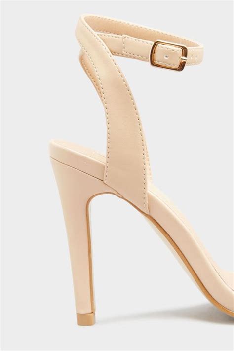 Limited Collection Nude Strappy Two Part Heels In Extra Wide Fit Yours Clothing