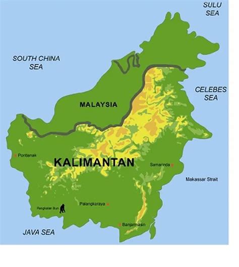 Letak Geografis Pulau Kalimantan Sesuai Peta Kunci Jawaban Kelas 5