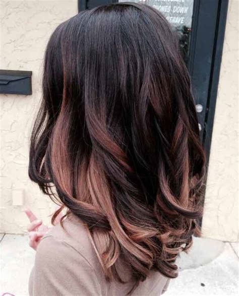 Rose gold hair color is actually a rich yet golden brown shade with cool peachy pink undertones. Rose Gold Hair Color Dye Formula, On Brunettes, Highlights ...