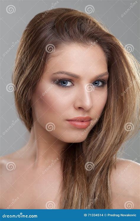 Beauty Face With Blue Eyes Stock Photo Image Of Natural 71334514