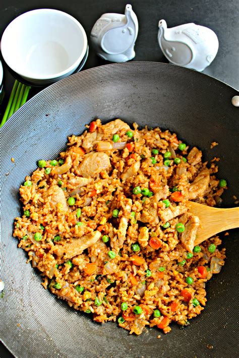 Sauté a boneless pork chop in a separate sauté pan while making your fried rice. Pork Teriyaki Fried Rice ~ Leftover rice, extra teriyaki glaze, pork on sale, some eggs and ...