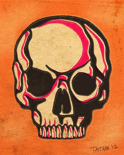 Skulled Out A Series Of Studies That Emulate Vintage Print Skull Art