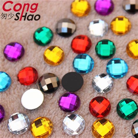 buy cong shao 500pcs 8mm acrylic flat back beads round acrylic rhinestone