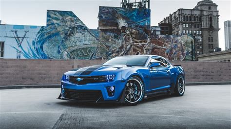 Sport Car Vehicle Chevrolet Chevrolet Camaro Blue Car Car 4K