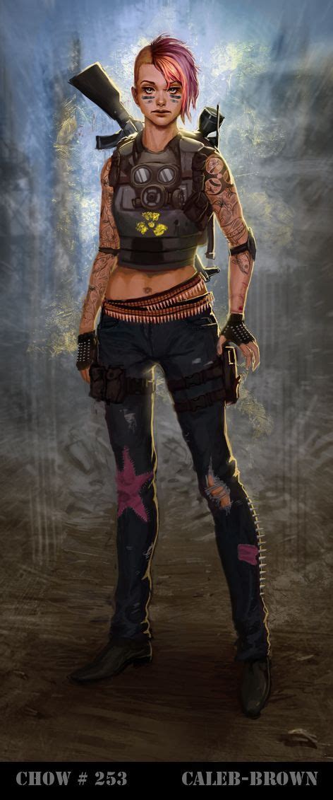 Woman Warrior Post Apocalyptic Cyberpunk Marauder Concept Art By