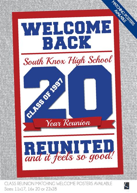 Class Reunion Welcome Poster Custom Made Digital File Etsy