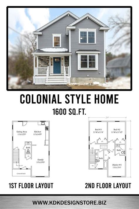 1608 Sqft Colonial Home Kdk Design Inc Colonial House Plans