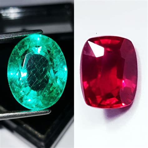 Certified Loose Gemstone Natural Emerald And Ruby 800 To 1000 Etsy