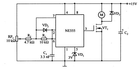 Dc Motor Control Circuit Using Ne555 Electronic Schem