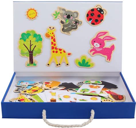 Qzm Magnetic Puzzles Art Animals 30 Educational Montessori Toys For
