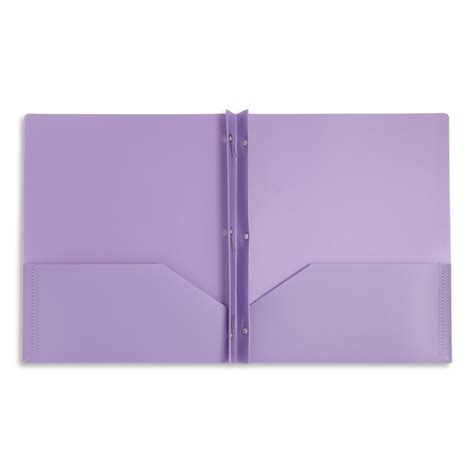 Plastic Two Pocket Folders With Prongs Assorted Gem Tones 6 Pack