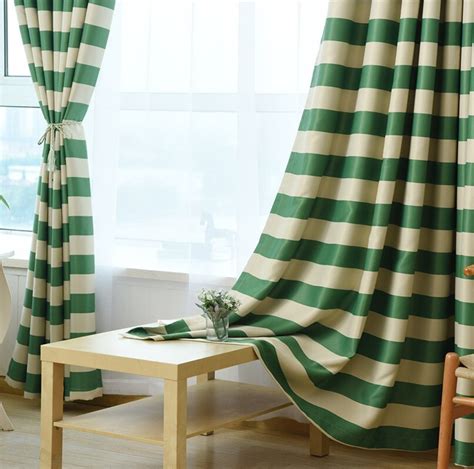 Mediterranean Curtain For Living Room Bedroom Fabric Striped Blue Half