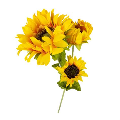 Artificial Sunflower Stem 3 Head 66cm Stunning Artificial Flowers