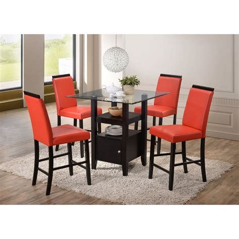 Lenn 5 Piece Counter Height Dining Set 35 Square Transitional
