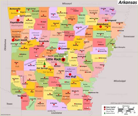 Arkansas Map With Counties And Cities Tour Map