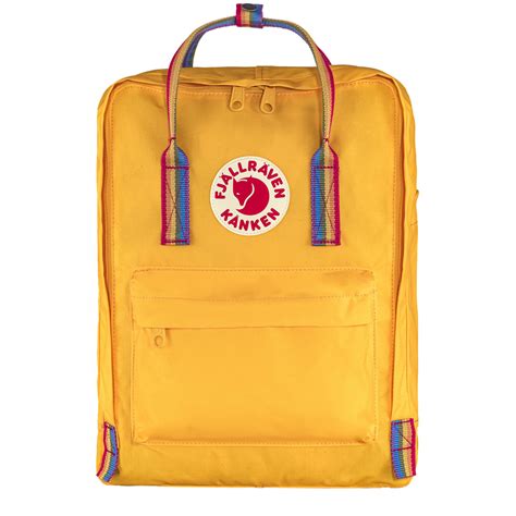Fjallraven Kanken Classic Backpack Warm Yellow Rainbow Pattern The