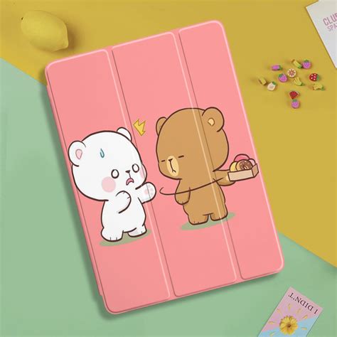 Cute Teddy Ipad Pro 105 Case Couple Bear Ipad Case Kawaii Etsy