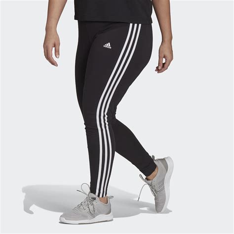 Essentials Stripes Leggings In Cotton Black Adidas Sportswear La