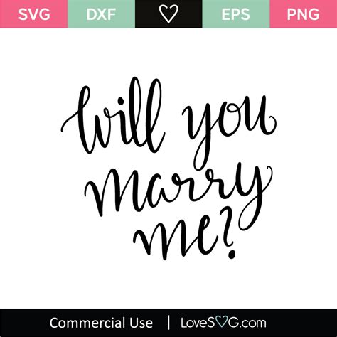 Digital Sillhouette And Cricut Cut Files Will You Marry Me Dxf Marriage