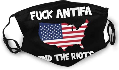 Fuck Antifa End The Riots Unisex Adult Anti Dust Face Mask Reusable