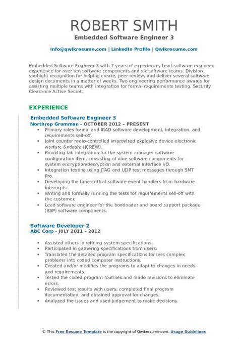 Here is the best software engineer resume sample to land more job interviews. Software Engineer Cv Template Doc - Database - Letter ...