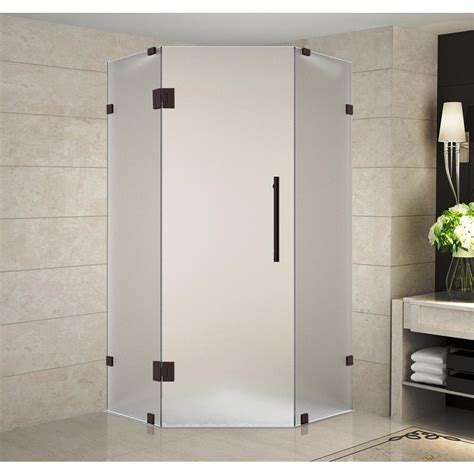 Aston Neoscape 36 In X 36 In 72 In Frameless Hinged Neo Angle Shower Enclosure With Frosted