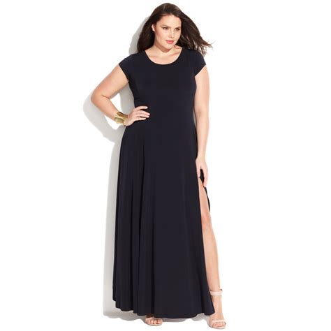 Maxi dresses make for an irreplaceable styling piece for women of all ages and sizes. Michael Kors Plus Size Cap Sleeve Maxi Dress in Blue (Navy ...