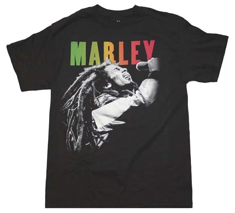 Bob Marley Mens Marley Singing T Shirt Uk Clothing