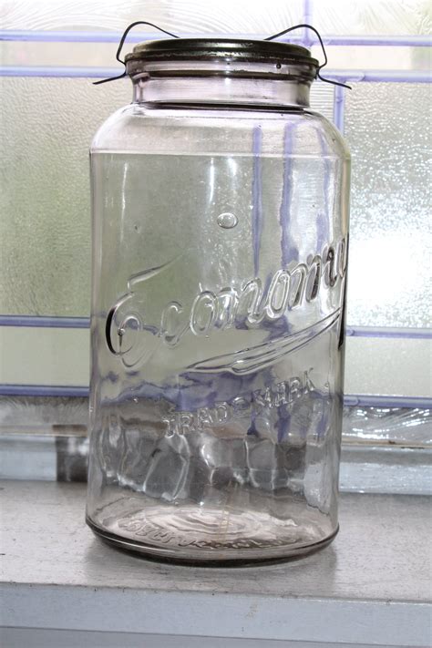 Vintage Economy Canning Jar Half Gallon With Lid And Retaining Clip