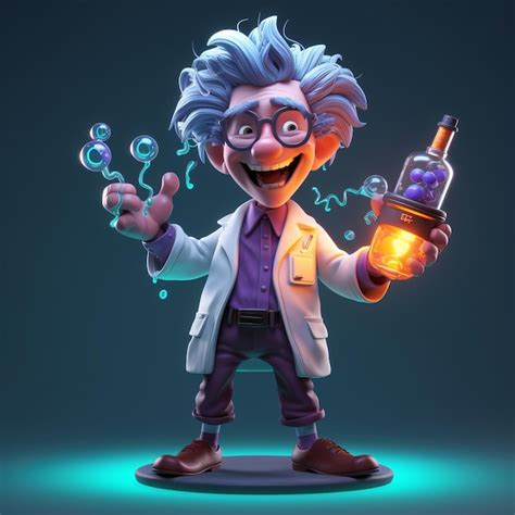 Premium Ai Image Funny Mad Scientist Cartoon Character