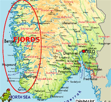 Fjords Of Norway Map Cities And Towns Map