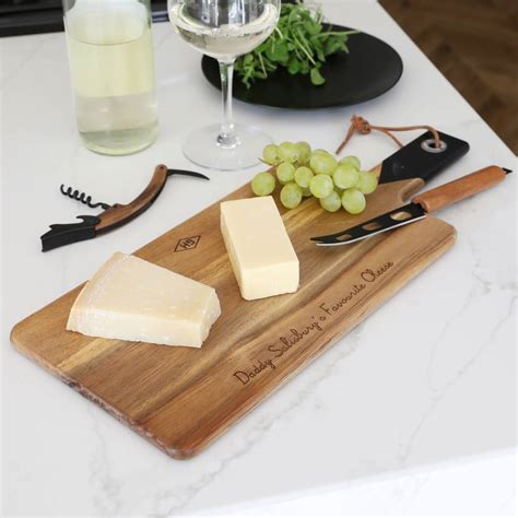 Personalised Cheese Board And Knife Set With Corkscrew By Lisa Angel