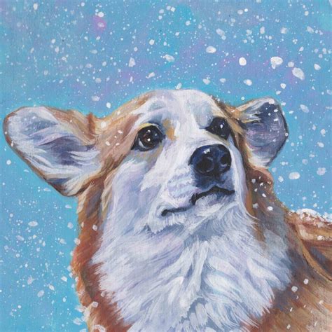 Pembroke Welsh Corgi Portrait Canvas Print Of La Shepard Etsy Dog